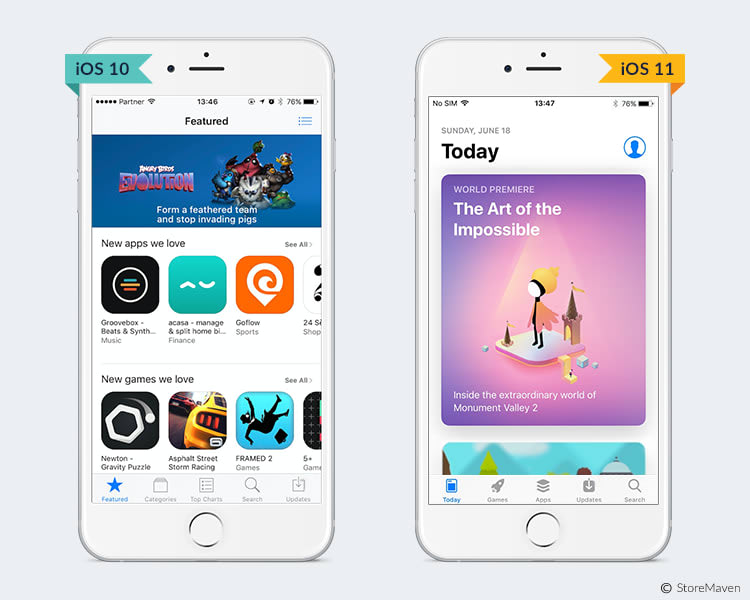 iOS 11 App Store Updates and Its Impact on App Discovery 5 IOS 10 vs IOS 11