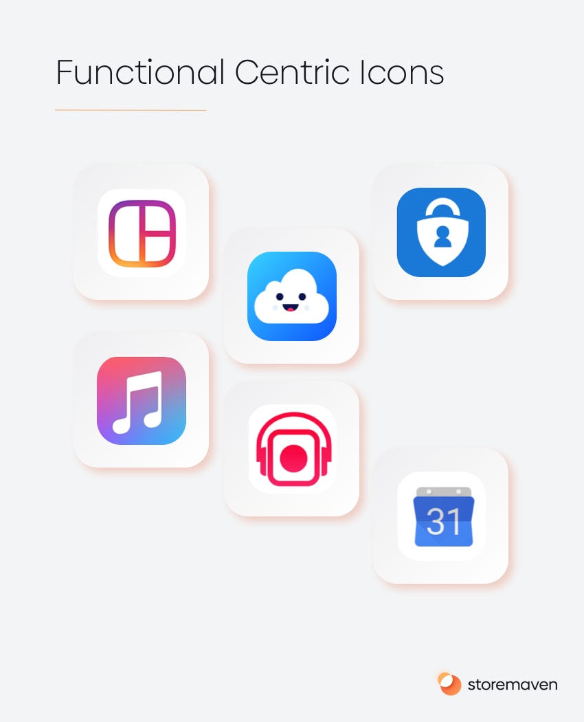What Are the iOS App Icon Sizes and Requirements for the App Store? 5 iOS app icon design type: Functional Centric app Icons